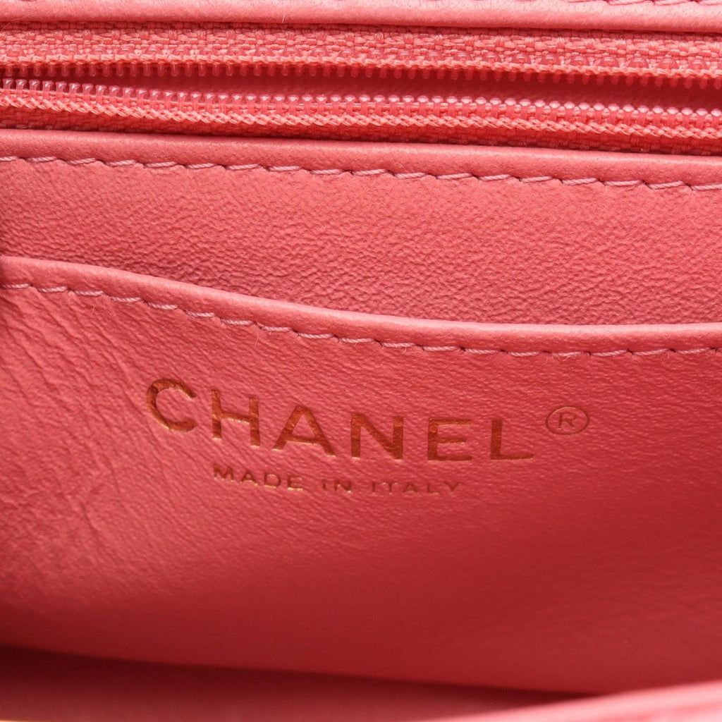 Chanel Shoulder Bag Mini Quilted Pink Lambskin Chain — view 4