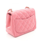 Chanel Shoulder Bag Mini Quilted Pink Lambskin Chain — view 2