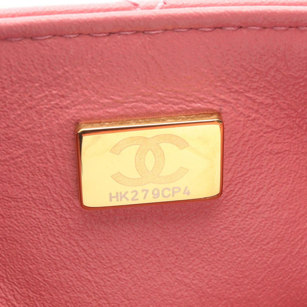 Chanel Shoulder Bag Mini Quilted Pink Lambskin Chain — view 5
