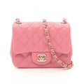 Chanel Shoulder Bag Mini Quilted Pink Lambskin Chain