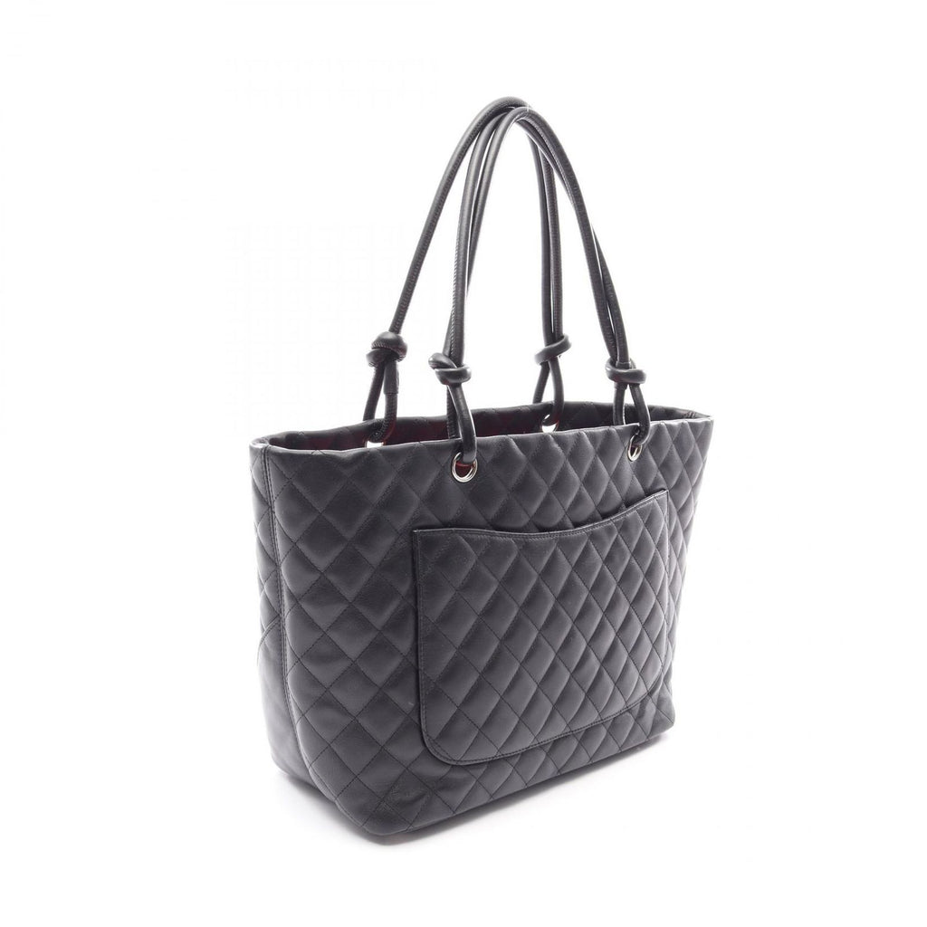Chanel Tote Cambon Line Large Black Leather Enamel — view 2