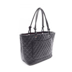 Chanel Tote Cambon Line Large Black Leather Enamel — view 2