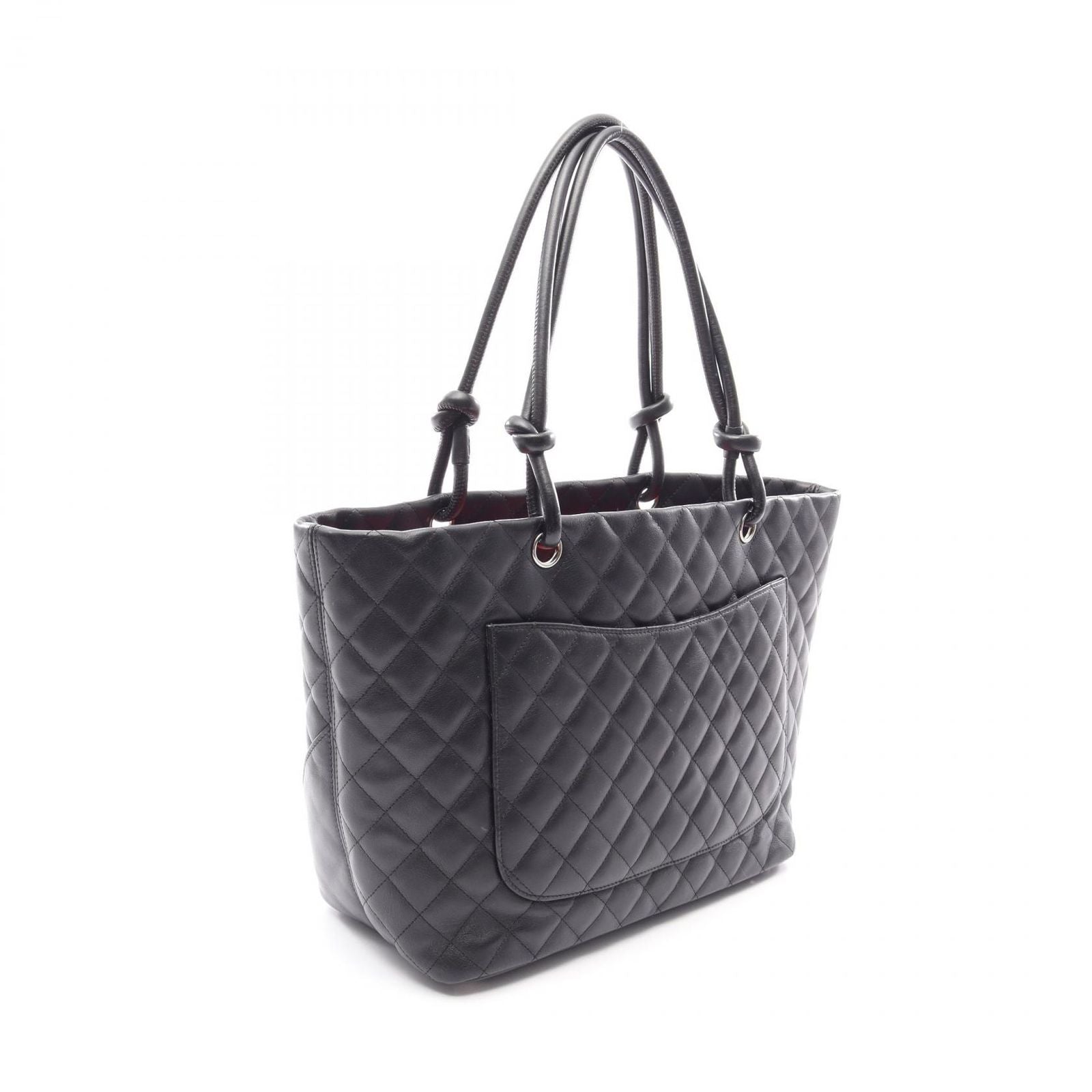Chanel Tote Cambon Line Large Black Leather Enamel — view 2