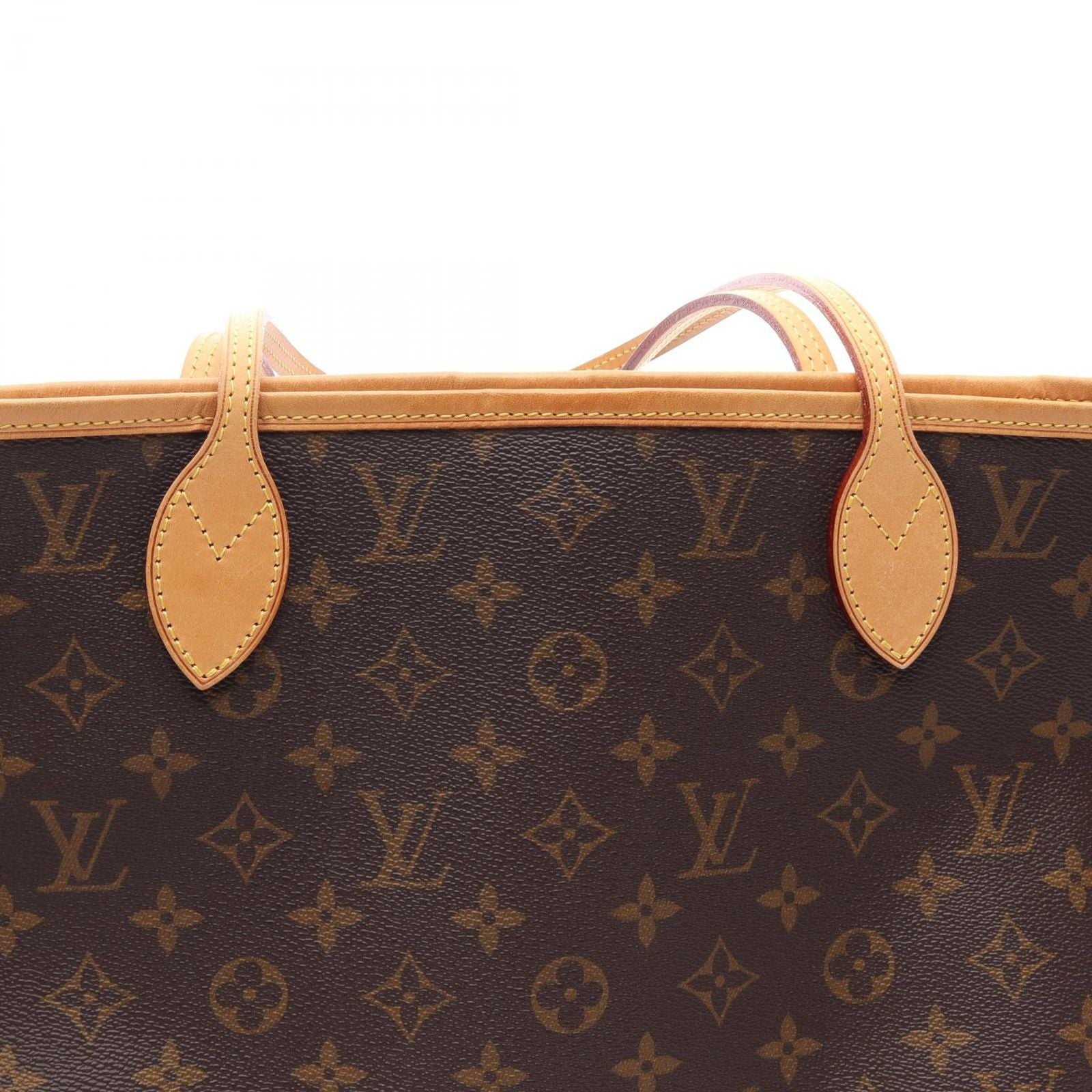 Louis Vuitton Tote Neverfull Monogram Canvas Leather — view 8