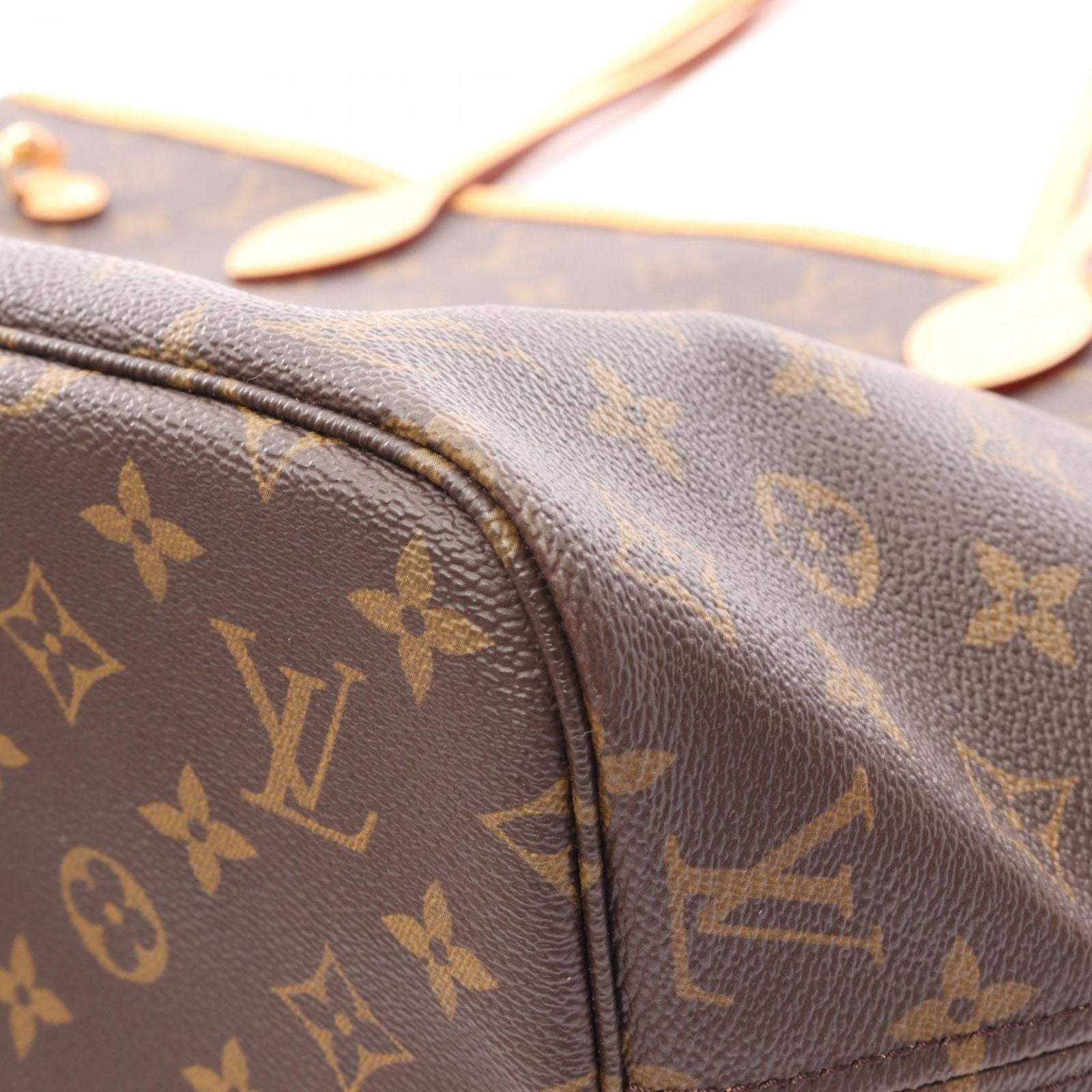Louis Vuitton Tote Neverfull Monogram Canvas Leather — view 7