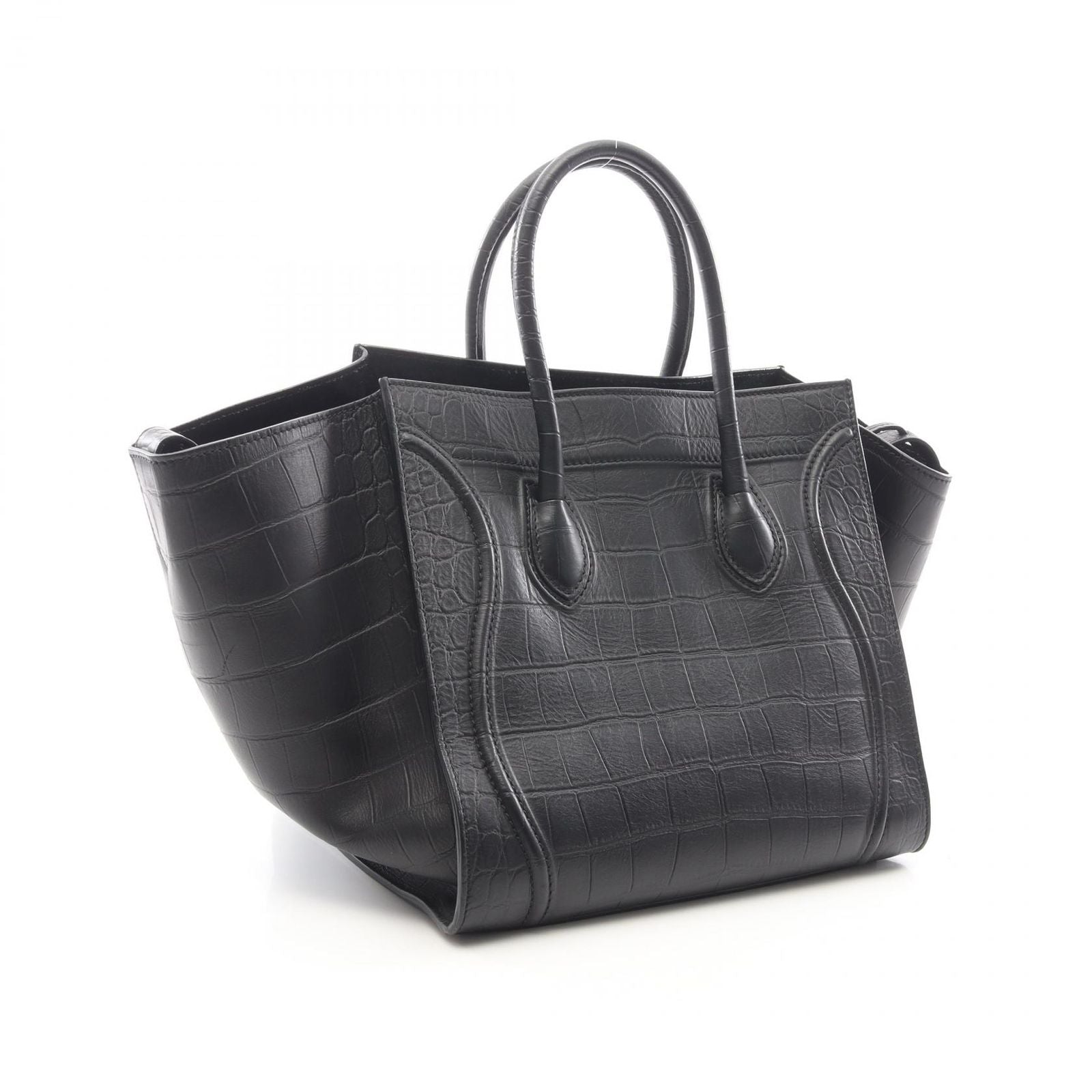 Celine Tote Luggage Phantom Black Leather — view 2