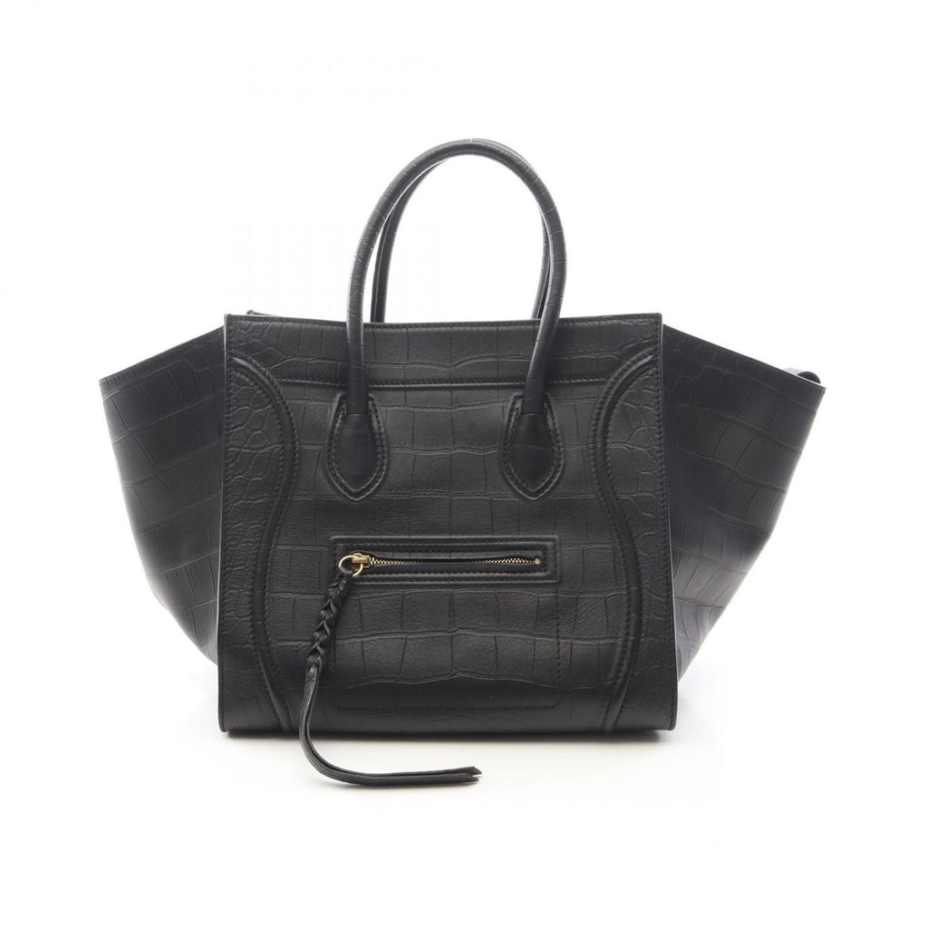 Celine Tote Luggage Phantom Black Leather