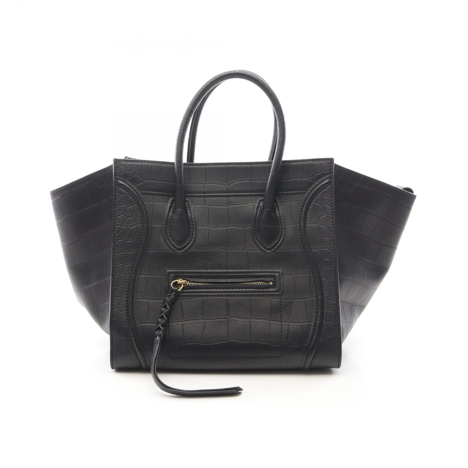 Celine Tote Luggage Phantom Black Leather