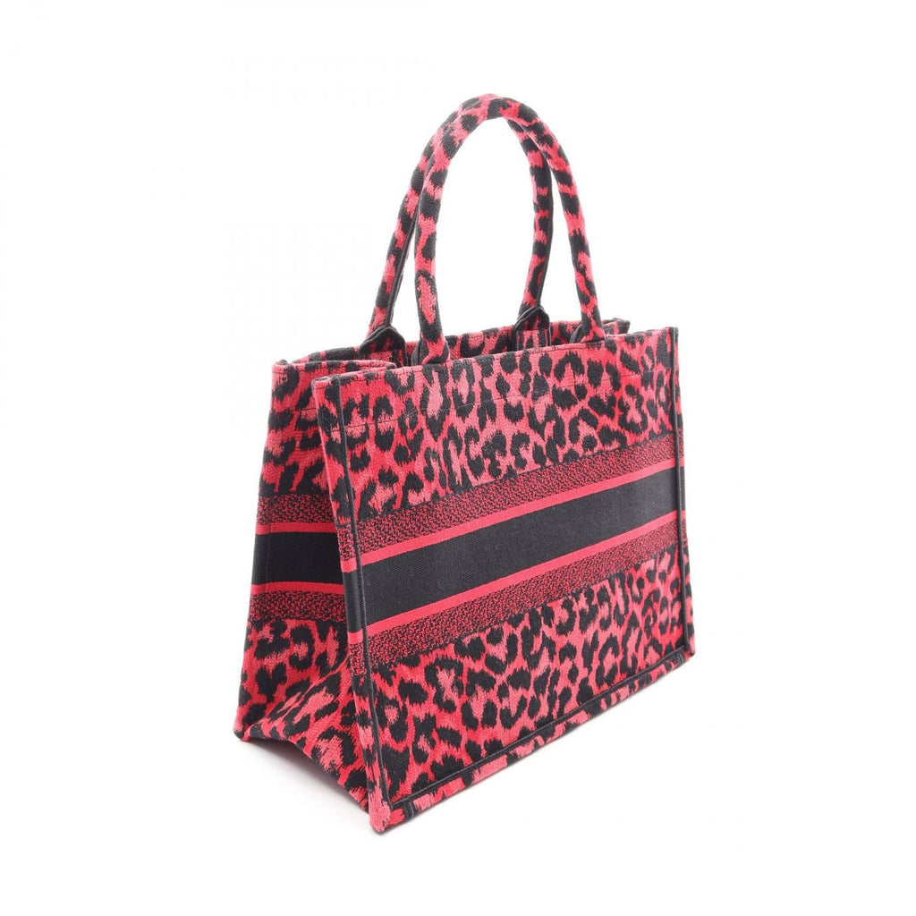 Dior Tote Book Leopard Print Pink Red Canvas — view 2