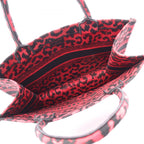 Dior Tote Book Leopard Print Pink Red Canvas — view 3