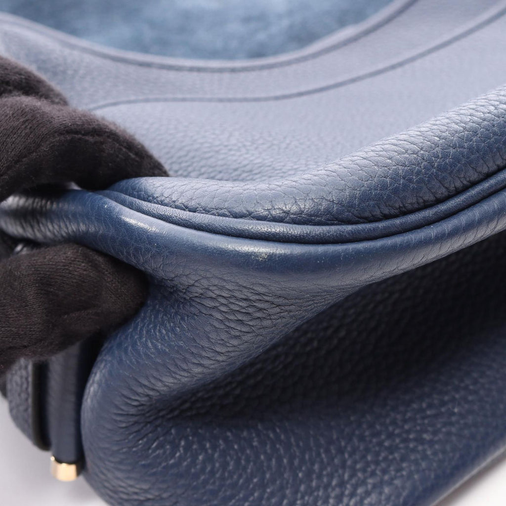 Hermes Shoulder Bag Bourlangue Navy Black Bourlangu — view 8