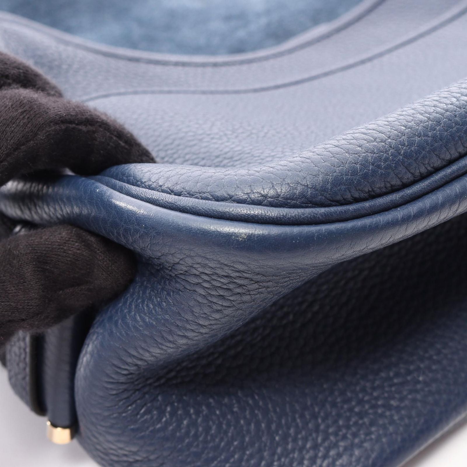Hermes Shoulder Bag Bourlangue Navy Black Bourlangu — view 8