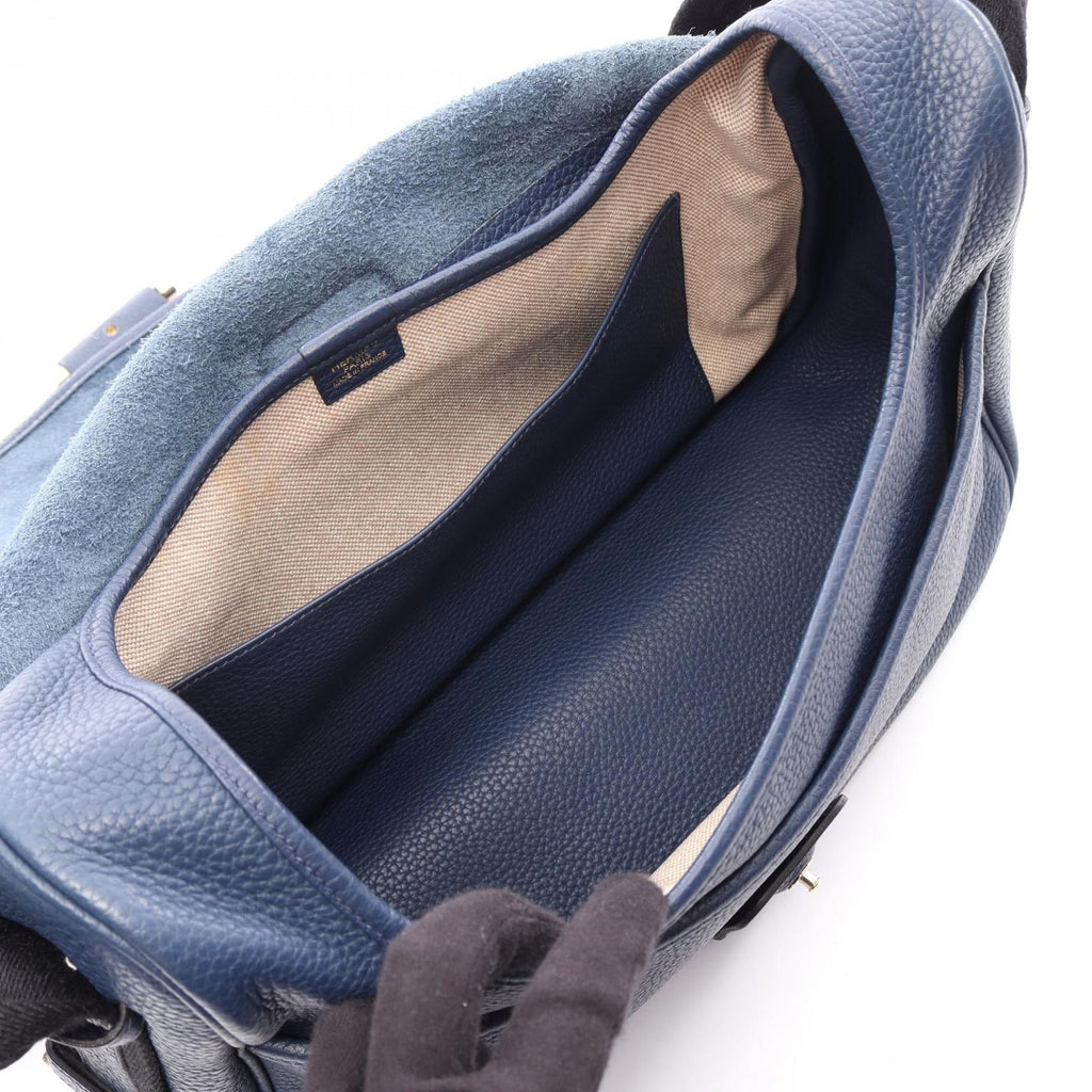 Hermes Shoulder Bag Bourlangue Navy Black Bourlangu — view 3