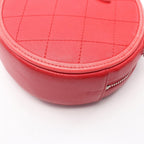 Chanel Shoulder Bag Quilted Round Red Lambskin Mini Chain — view 6
