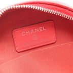 Chanel Shoulder Bag Quilted Round Red Lambskin Mini Chain — view 4