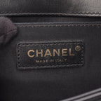 Chanel Shoulder Bag Boy Small Blanc Stitch Black Lambskin Boy Mini Chain — view 4