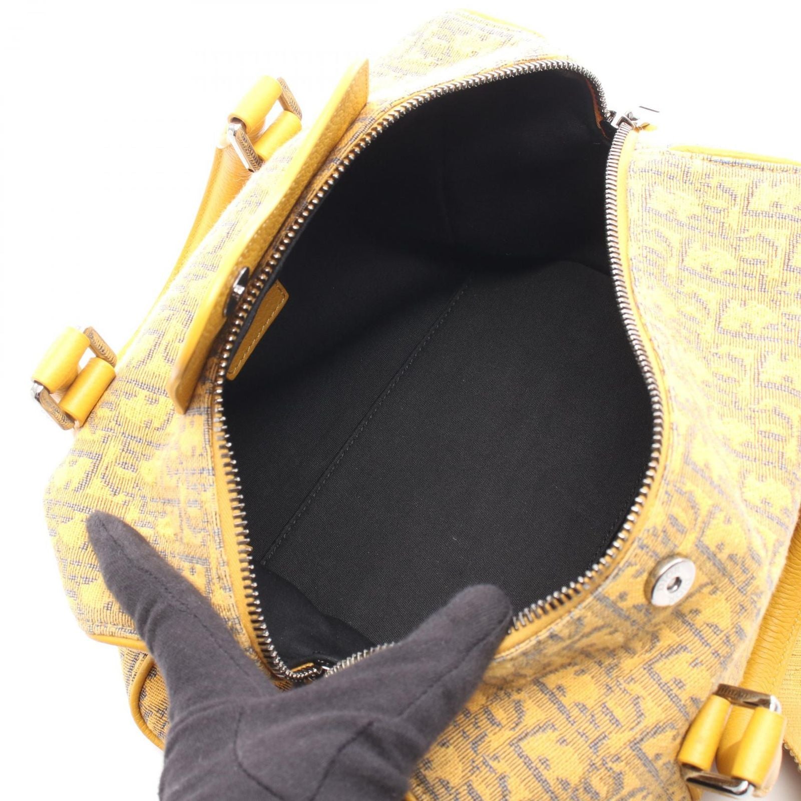 Dior Handbag Rango 26 Oblique 2-Way Yellow Canvas Leather — view 3