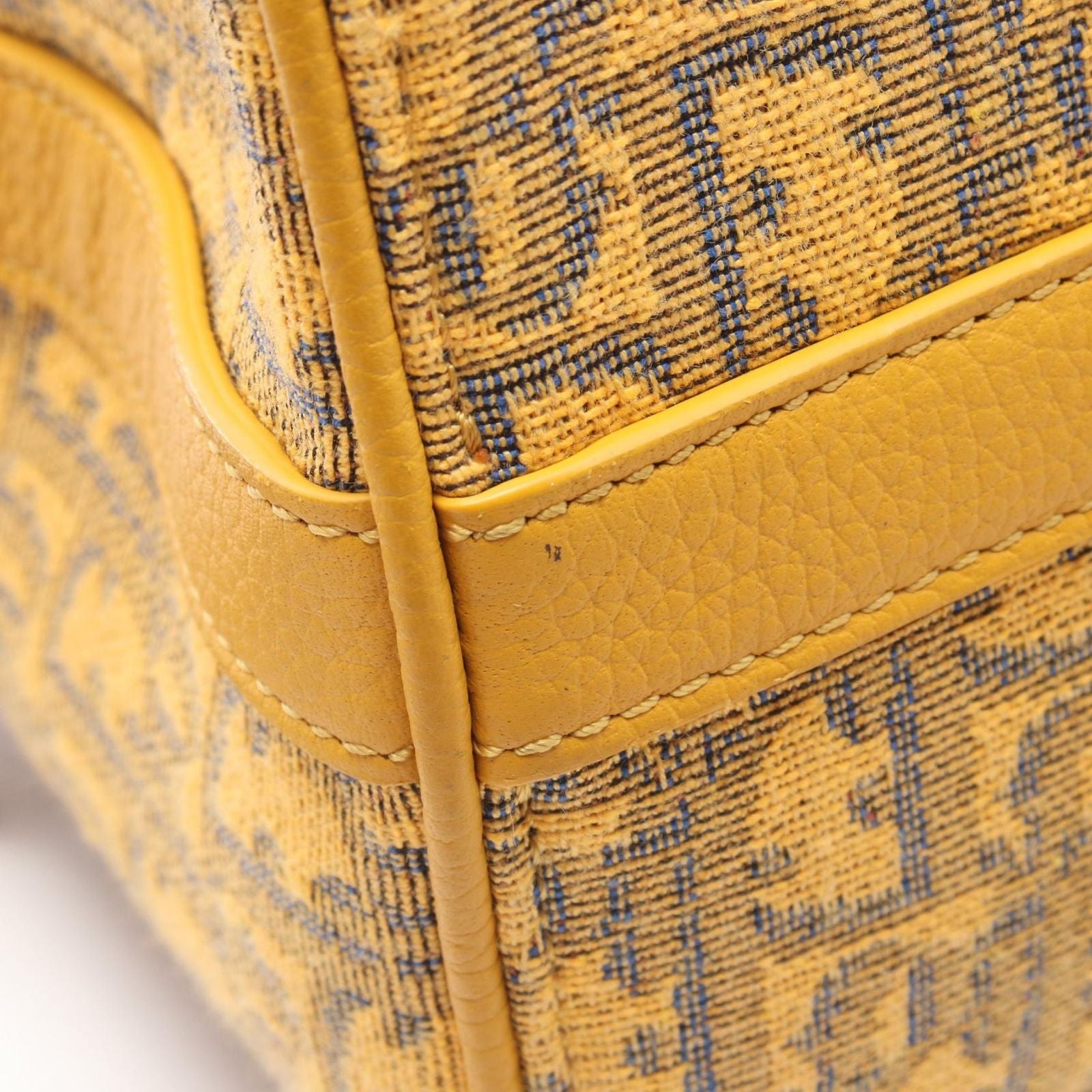 Dior Handbag Rango 26 Oblique 2-Way Yellow Canvas Leather — view 7