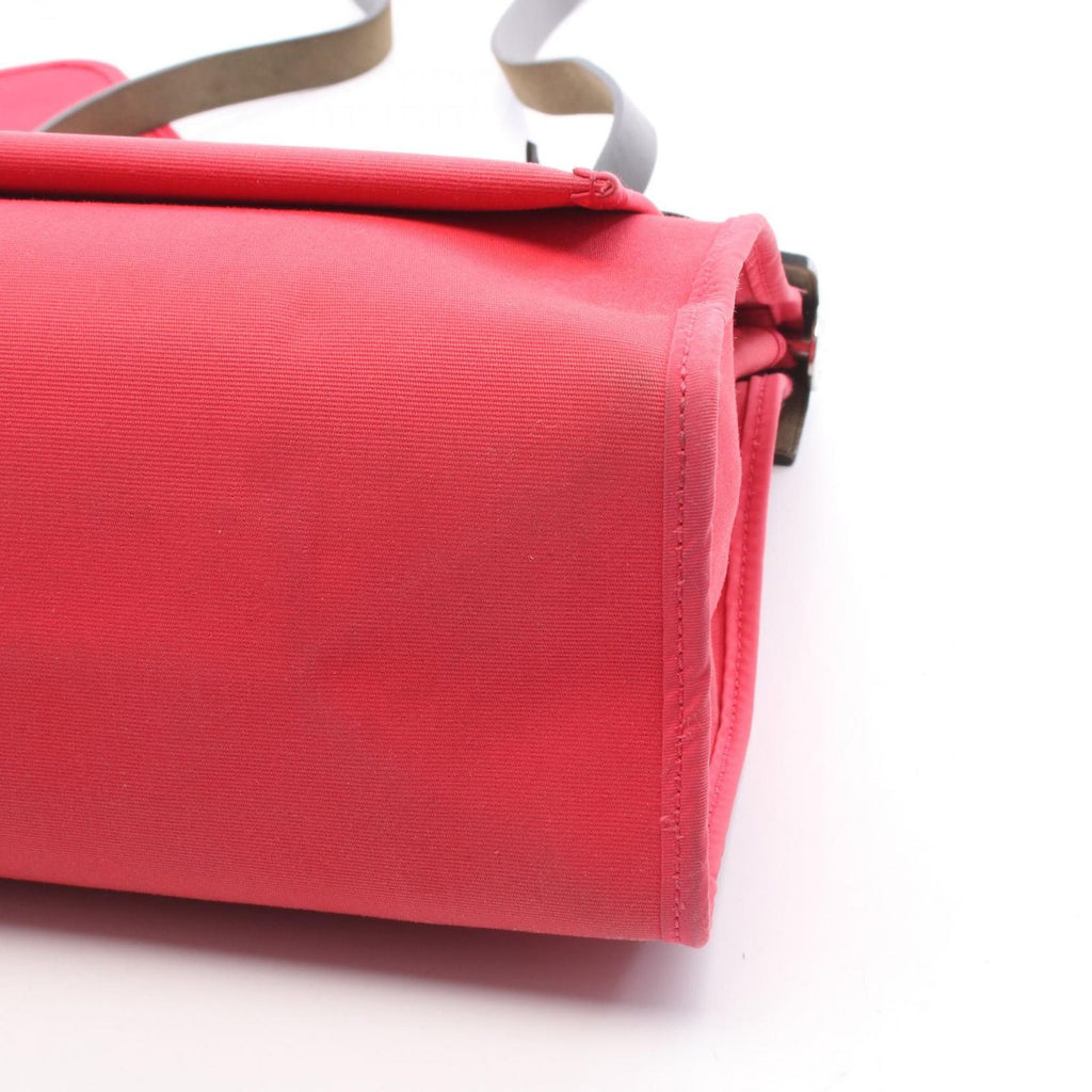 Hermes Handbag Herbag Zip PM 2-Way Rose Black Canvas Leather — view 9