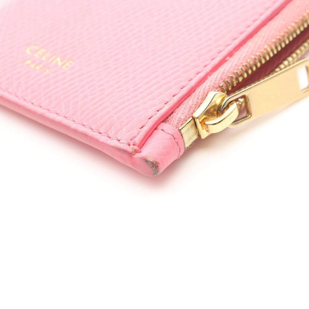 Celine Card Case Compact Zipped Holder Pink Leather Coin — view 6