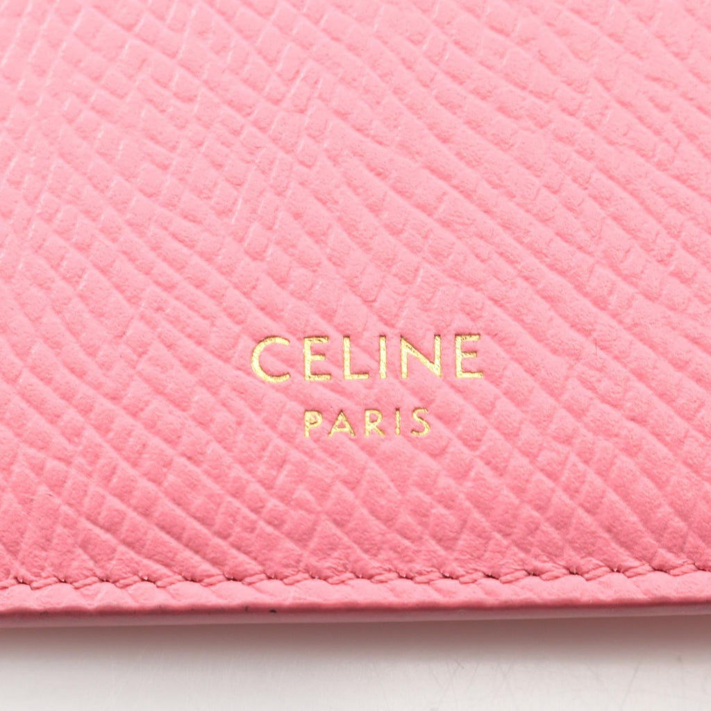 Celine Card Case Compact Zipped Holder Pink Leather Coin — view 4