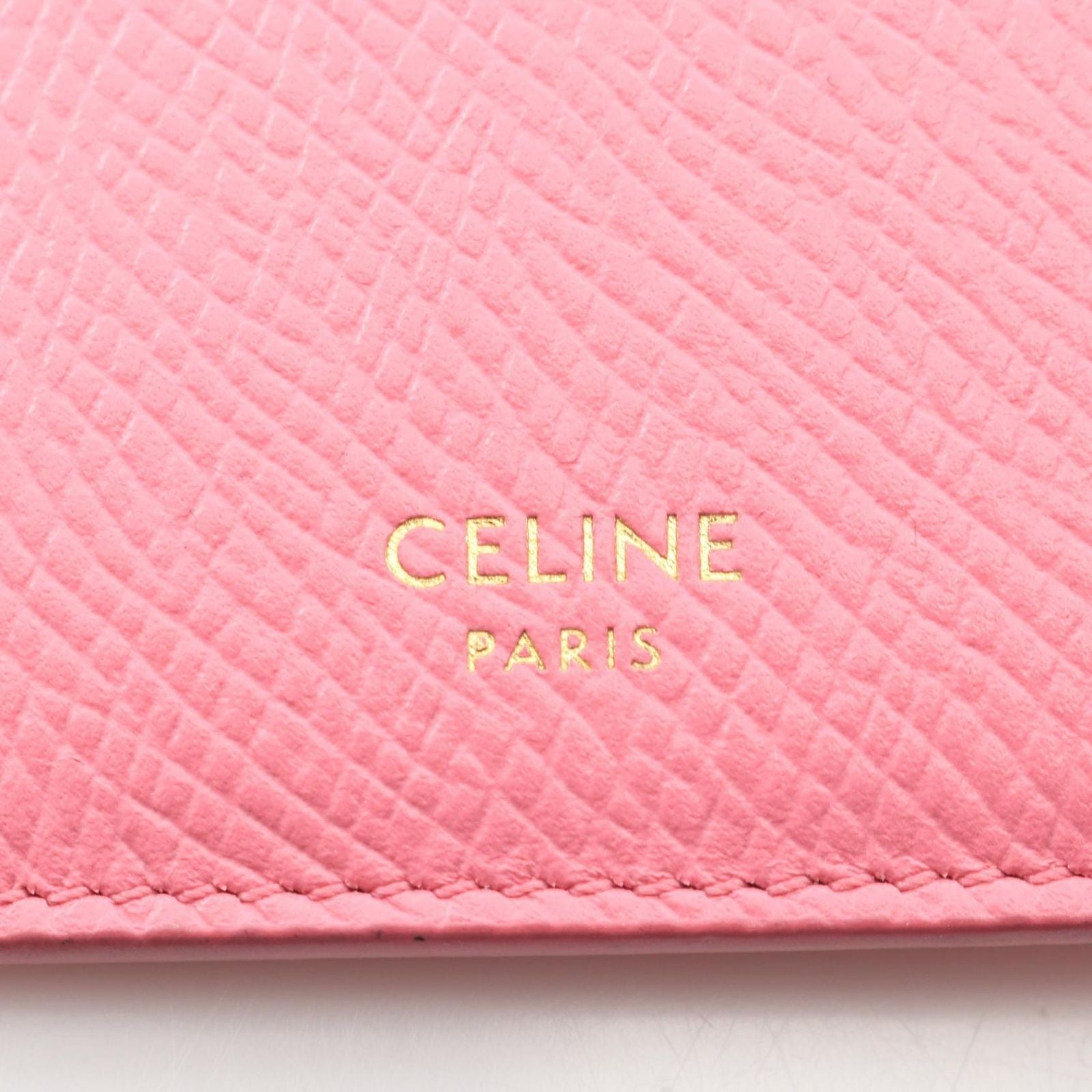 Celine Card Case Compact Zipped Holder Pink Leather Coin — view 4