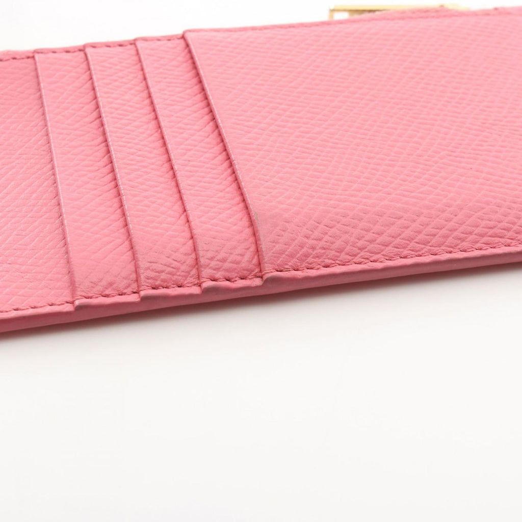Celine Card Case Compact Zipped Holder Pink Leather Coin — view 7