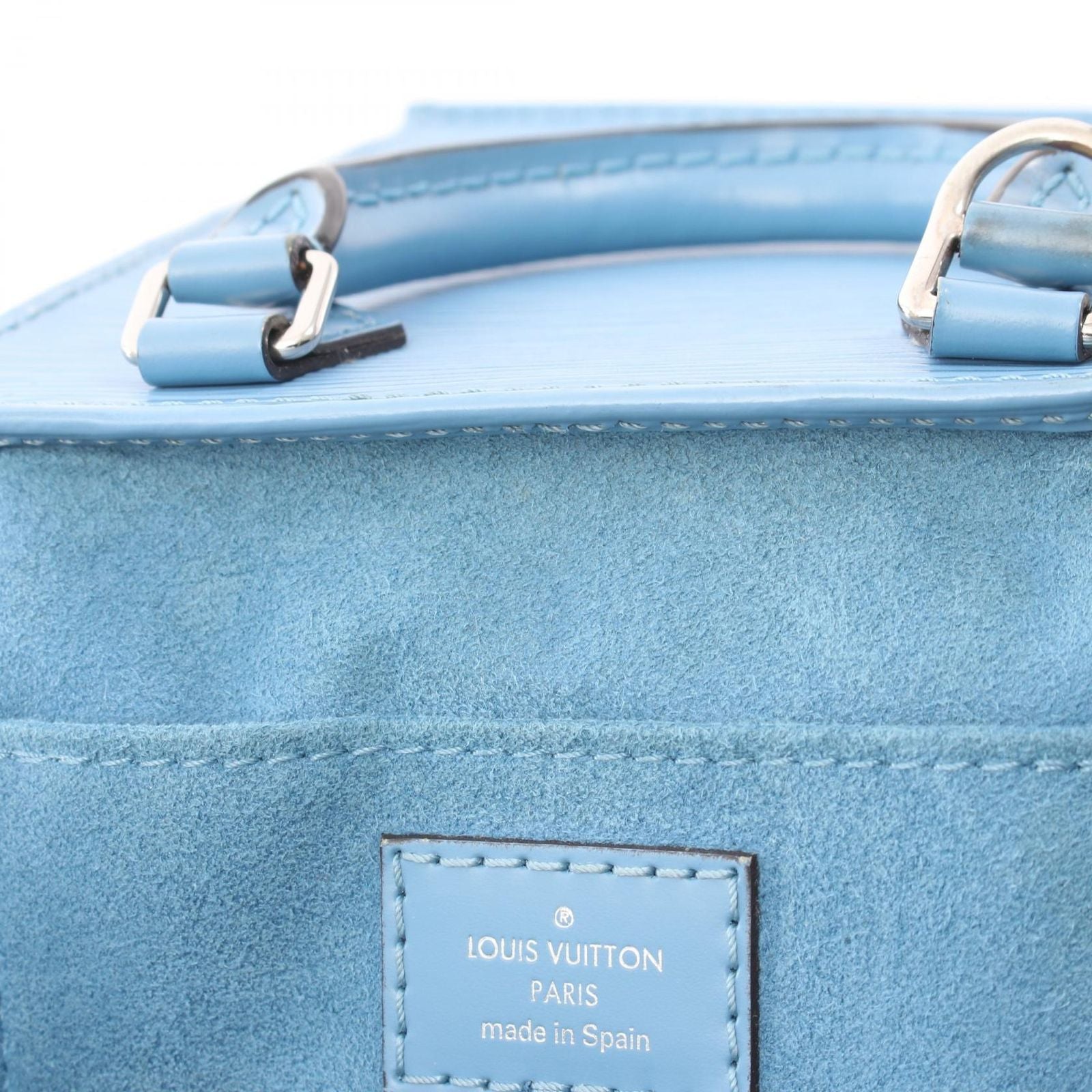 Louis Vuitton Handbag Sac Plat 2-Way Blue Leather Petite — view 8