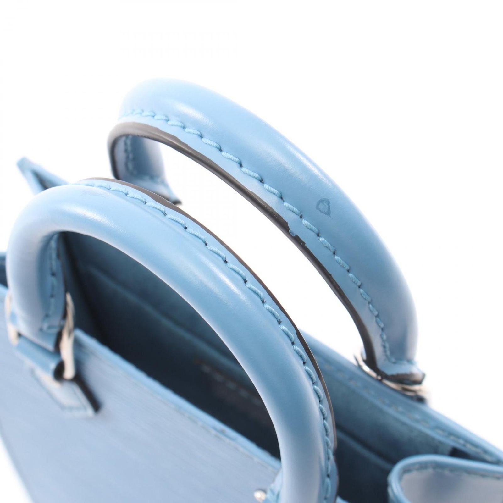 Louis Vuitton Handbag Sac Plat 2-Way Blue Leather Petite — view 6