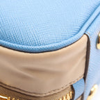 Prada Handbag Re Edition 2-Way Beige Blue Nylon Saffiano Leather — view 5