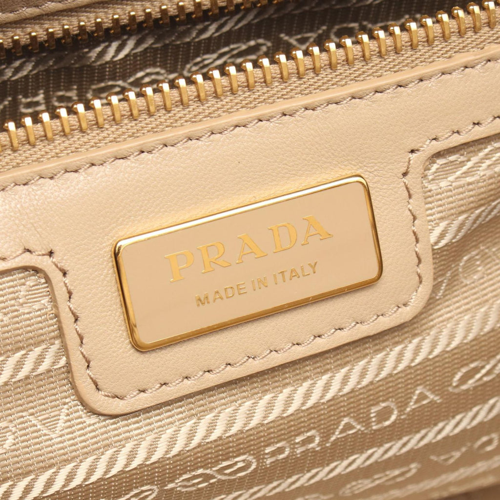 Prada Handbag Re Edition 2-Way Beige Blue Nylon Saffiano Leather — view 4