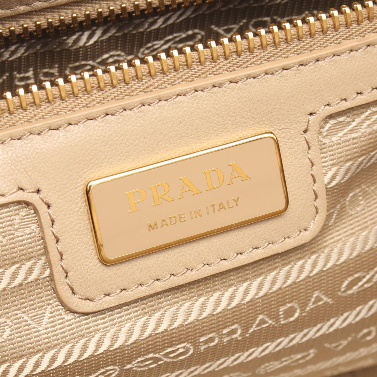 Prada Handbag Re Edition 2-Way Beige Blue Nylon Saffiano Leather — view 4