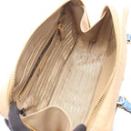 Prada Handbag Re Edition 2-Way Beige Blue Nylon Saffiano Leather — view 3
