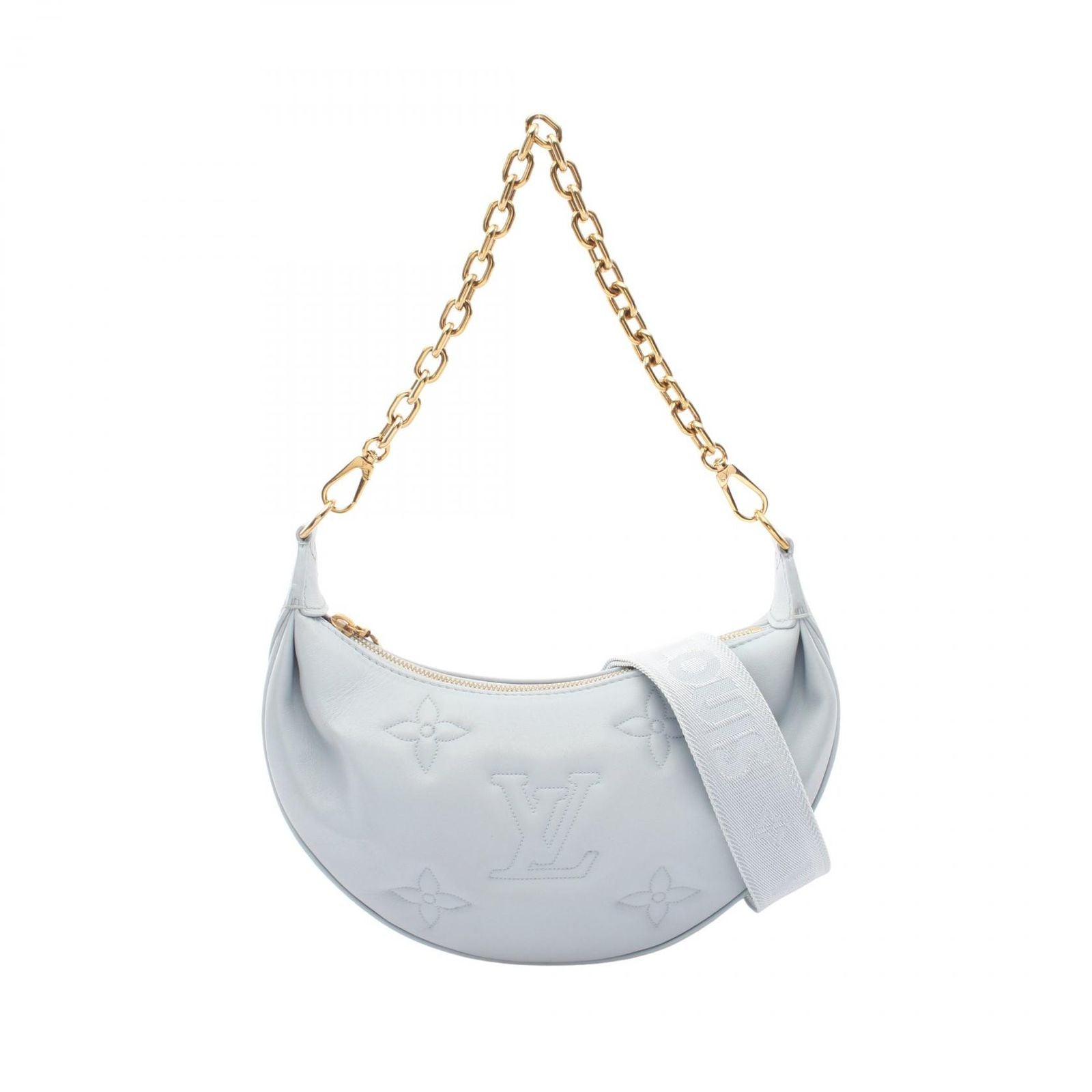 Louis Vuitton Shoulder Bag Oversum Bubble Glam 2-Way Blue Glacier Leather