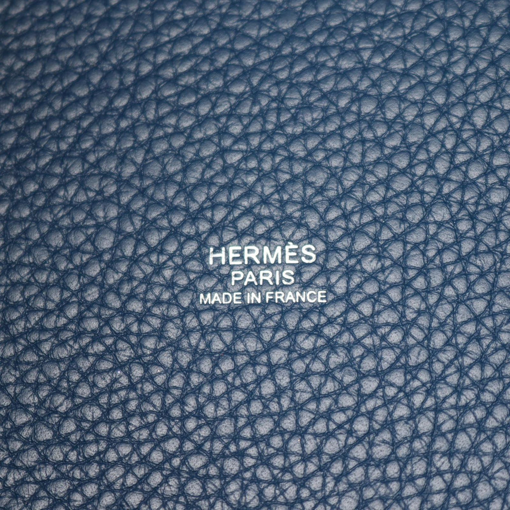 Hermes Handbag Picotin Lock PM Blue Leather Wool — view 4