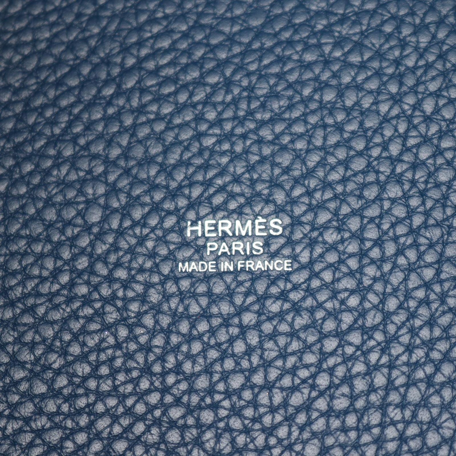 Hermes Handbag Picotin Lock PM Blue Leather Wool — view 4