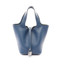 Hermes Handbag Picotin Lock PM Blue Leather Wool