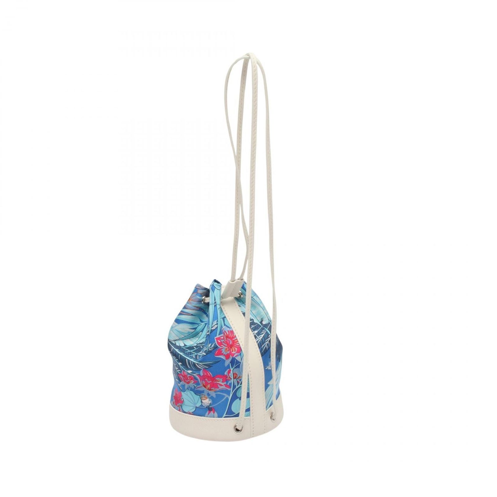 Hermes Shoulder Bag Soiku le Taini Blue White Silk — view 2