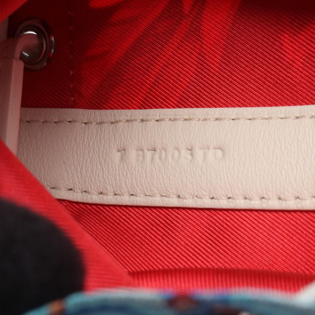 Hermes Shoulder Bag Soiku le Taini Blue White Silk — view 5