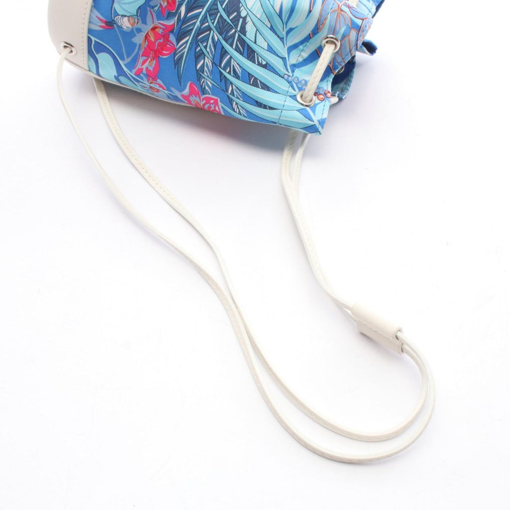 Hermes Shoulder Bag Soiku le Taini Blue White Silk — view 6