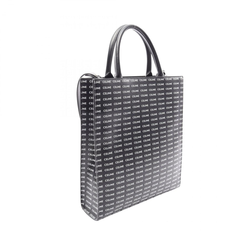 Celine Tote Small Vertical Cover Triomphe 2-Way Black Canvas Leather — view 2