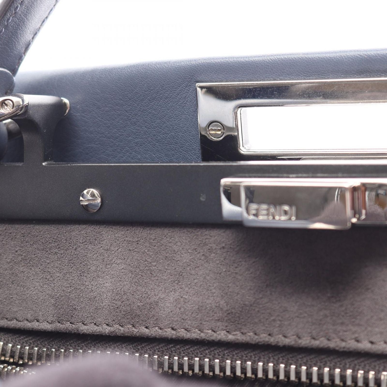 Fendi Handbag Peekaboo Regular 2-Way Blue Leather — view 5