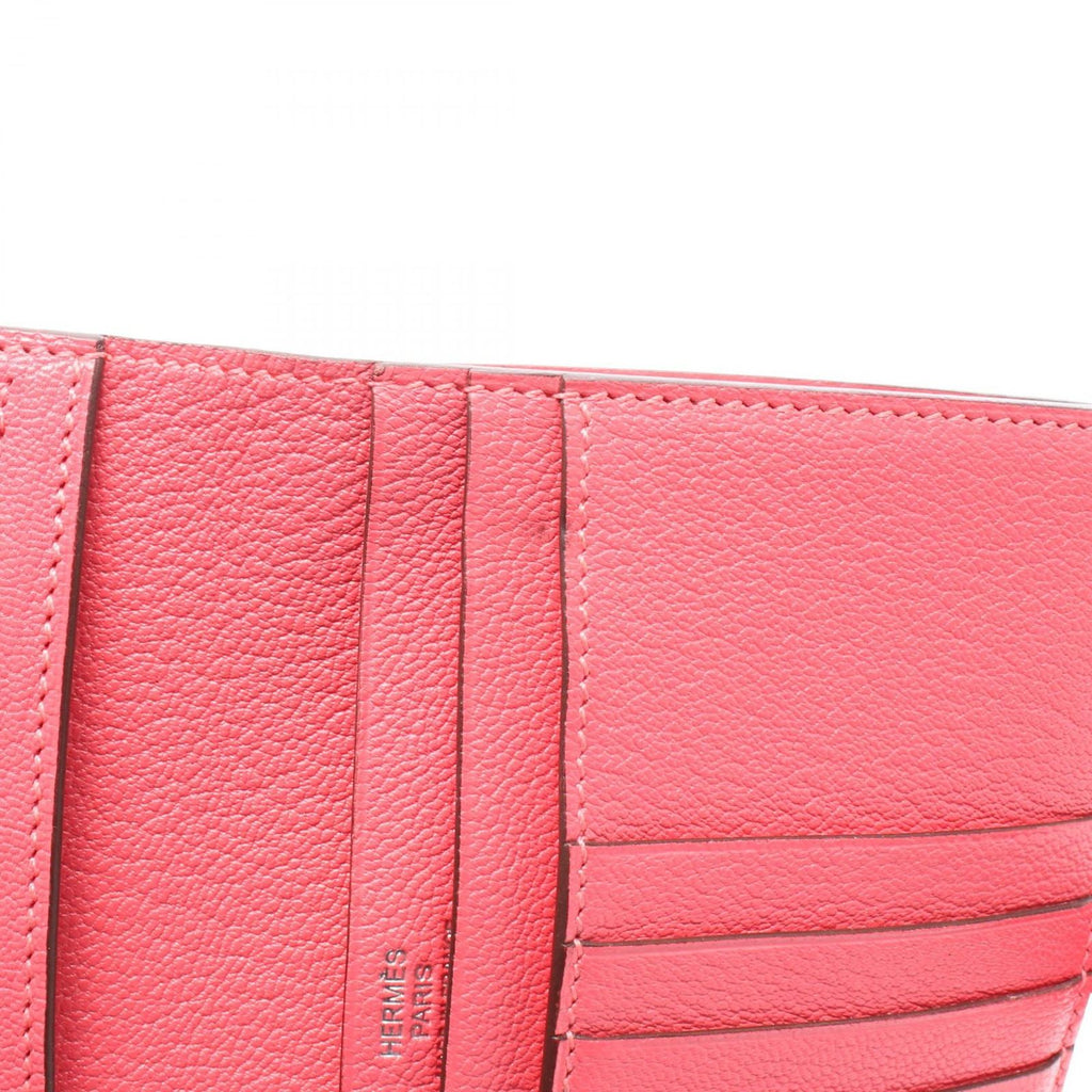 Hermes Bifold Wallet Bearn Compact Rose Azalea Leather — view 7