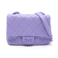 Chanel Shoulder Bag Mini Quilted Purple Caviar Leather Chain