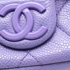 Chanel Shoulder Bag Mini Quilted Purple Caviar Leather Chain — view 7