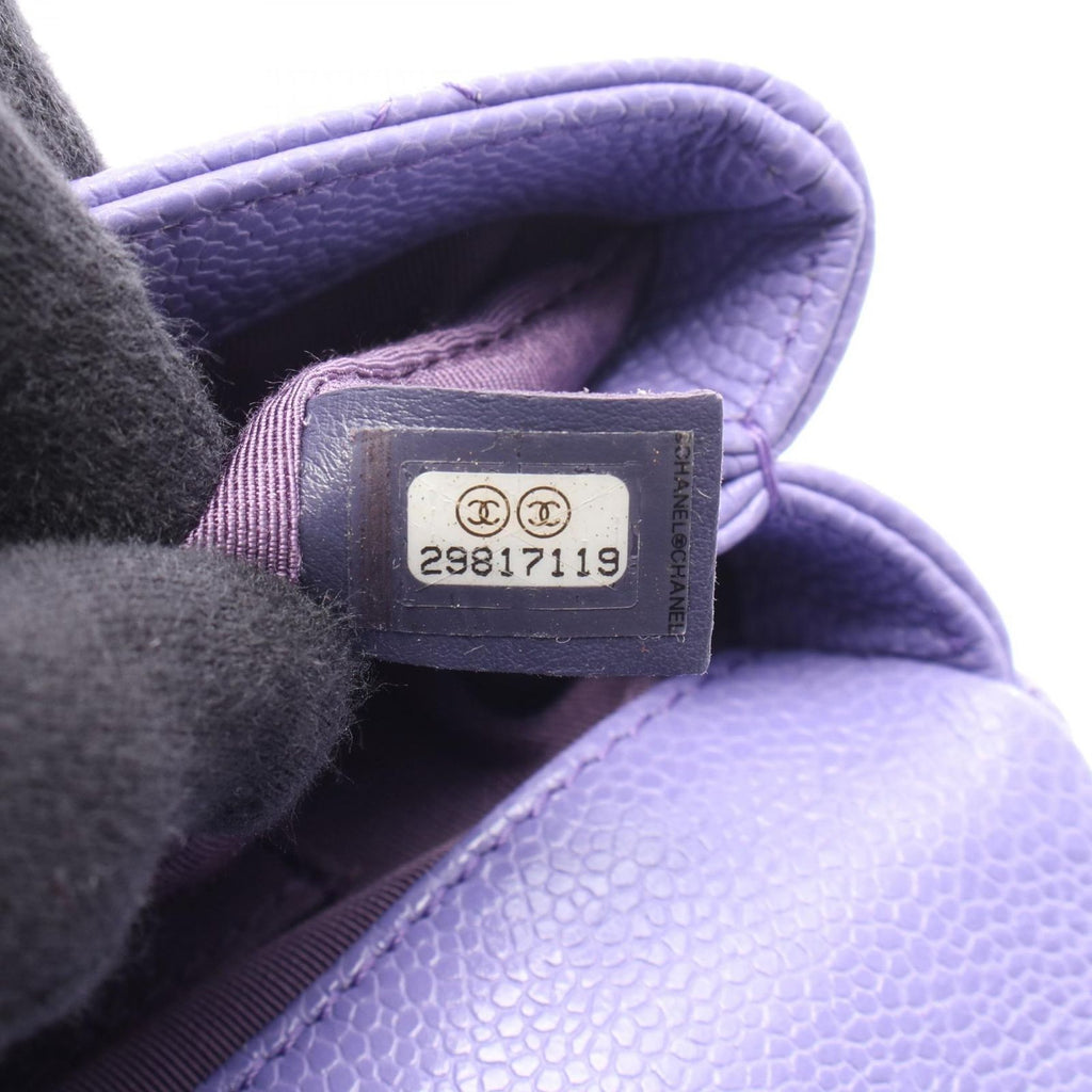 Chanel Shoulder Bag Mini Quilted Purple Caviar Leather Chain — view 5