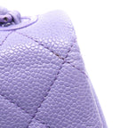 Chanel Shoulder Bag Mini Quilted Purple Caviar Leather Chain — view 8