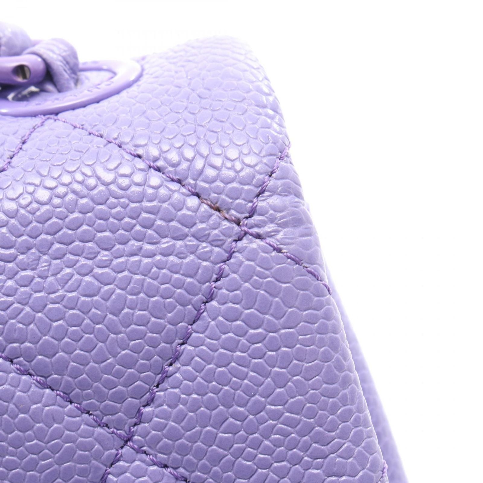 Chanel Shoulder Bag Mini Quilted Purple Caviar Leather Chain — view 8