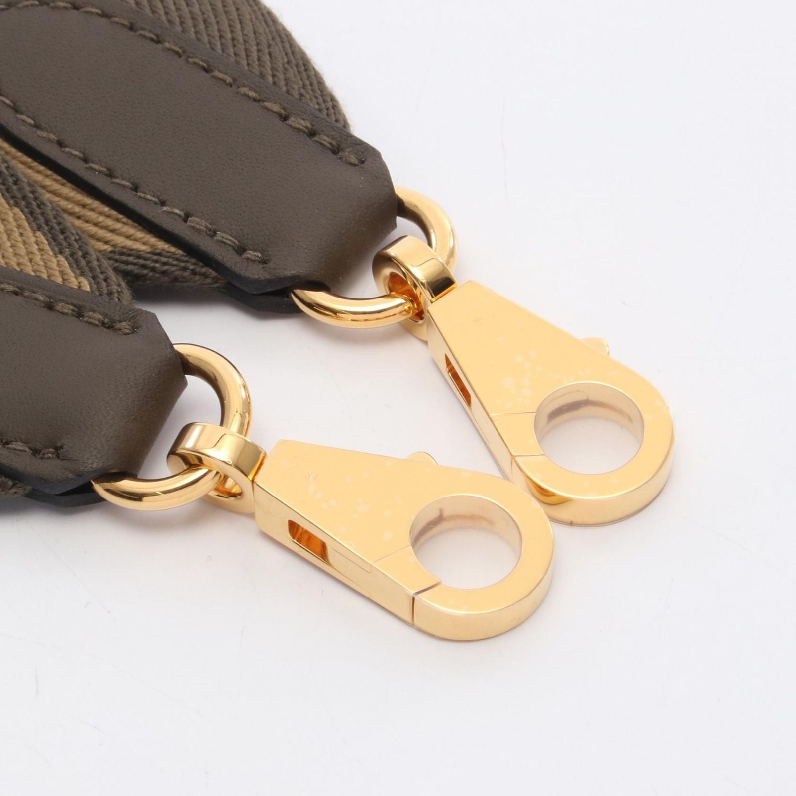 Hermes Shoulder Strap Bandouliere Sangle Cazac Vert Loden Dune Canvas — view 3