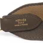 Hermes Shoulder Strap Bandouliere Sangle Cazac Vert Loden Dune Canvas — view 4